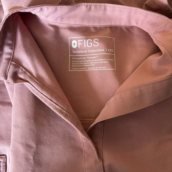 FIGS XXS/XXS-P Mineral Mauve Rafaela and High-Waisted Yola Set - Picture 2 of 5